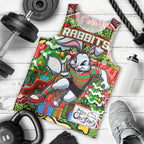 Custom Rabbitohs Rugby Merry Christmas Men Tank Top Indigenous Australian Art