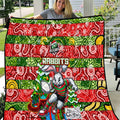 Rabbitohs Rugby Merry Christmas Quilt Indigenous Australian Art