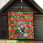 Rabbitohs Rugby Merry Christmas Quilt Indigenous Australian Art