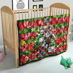 Rabbitohs Rugby Merry Christmas Quilt Indigenous Australian Art