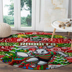 Rabbitohs Rugby Merry Christmas Round Carpet Indigenous Australian Art