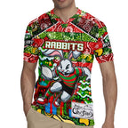 Custom Rabbitohs Rugby Merry Christmas Rugby Jersey Indigenous Australian Art