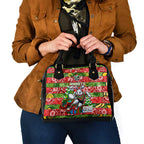 Rabbitohs Rugby Merry Christmas Shoulder Handbag Indigenous Australian Art