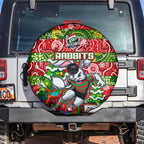 Rabbitohs Rugby Merry Christmas Spare Tire Cover Indigenous Australian Art