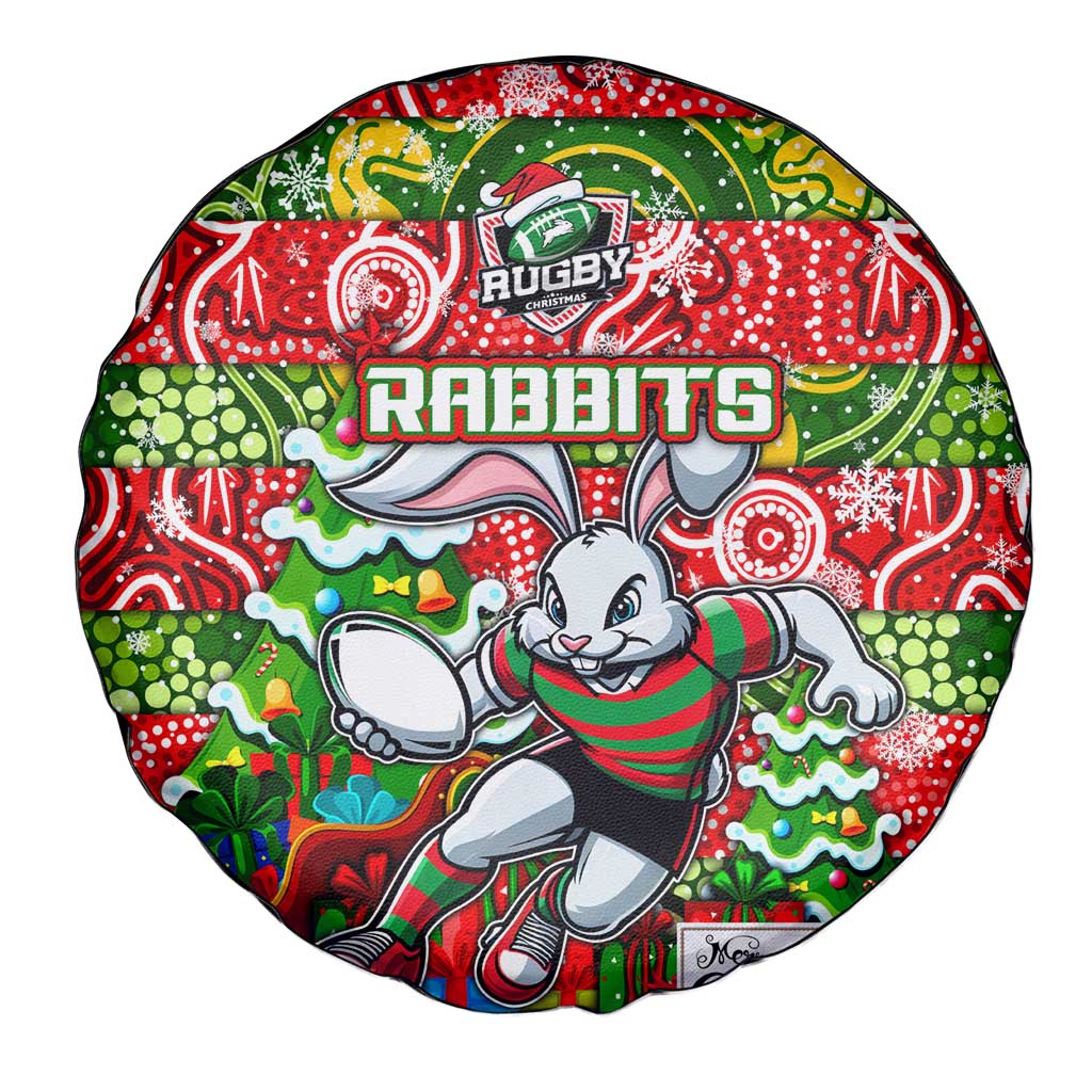 Rabbitohs Rugby Merry Christmas Spare Tire Cover Indigenous Australian Art