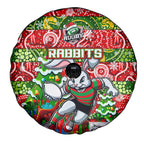 Rabbitohs Rugby Merry Christmas Spare Tire Cover Indigenous Australian Art