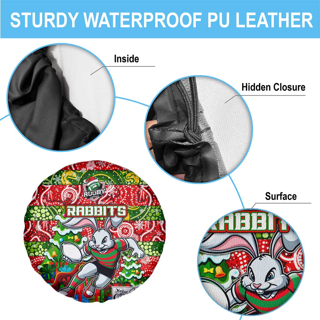 Rabbitohs Rugby Merry Christmas Spare Tire Cover Indigenous Australian Art
