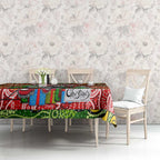 Rabbitohs Rugby Merry Christmas Tablecloth Indigenous Australian Art