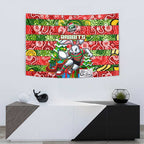 Rabbitohs Rugby Merry Christmas Tapestry Indigenous Australian Art