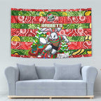 Rabbitohs Rugby Merry Christmas Tapestry Indigenous Australian Art