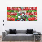 Rabbitohs Rugby Merry Christmas Tapestry Indigenous Australian Art