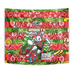 Rabbitohs Rugby Merry Christmas Tapestry Indigenous Australian Art