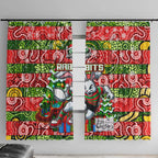 Rabbitohs Rugby Merry Christmas Window Curtain Indigenous Australian Art