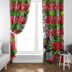 Rabbitohs Rugby Merry Christmas Window Curtain Indigenous Australian Art