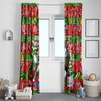 Rabbitohs Rugby Merry Christmas Window Curtain Indigenous Australian Art