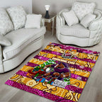 Broncos Rugby Merry Christmas Area Rug Indigenous Australian Art