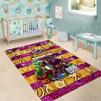 Broncos Rugby Merry Christmas Area Rug Indigenous Australian Art