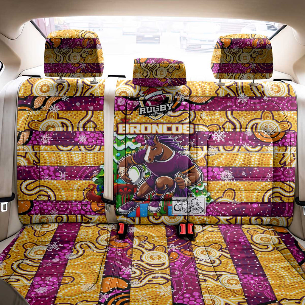 Broncos Rugby Merry Christmas Back Car Seat Cover Indigenous Australian Art