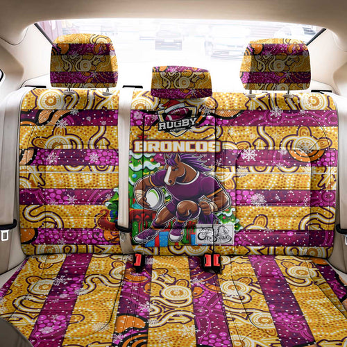 Broncos Rugby Merry Christmas Back Car Seat Cover Indigenous Australian Art