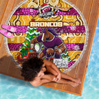 Broncos Rugby Merry Christmas Beach Blanket Indigenous Australian Art