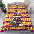 Broncos Rugby Merry Christmas Bedding Set Indigenous Australian Art