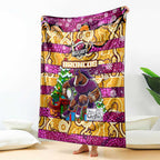Broncos Rugby Merry Christmas Blanket Indigenous Australian Art