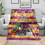 Broncos Rugby Merry Christmas Blanket Indigenous Australian Art