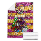 Broncos Rugby Merry Christmas Blanket Indigenous Australian Art