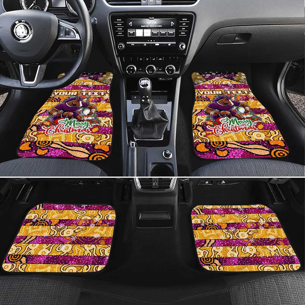 Broncos Rugby Merry Christmas Car Mats Indigenous Australian Art