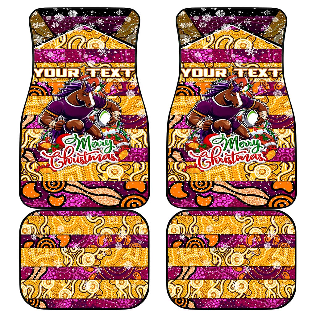 Broncos Rugby Merry Christmas Car Mats Indigenous Australian Art