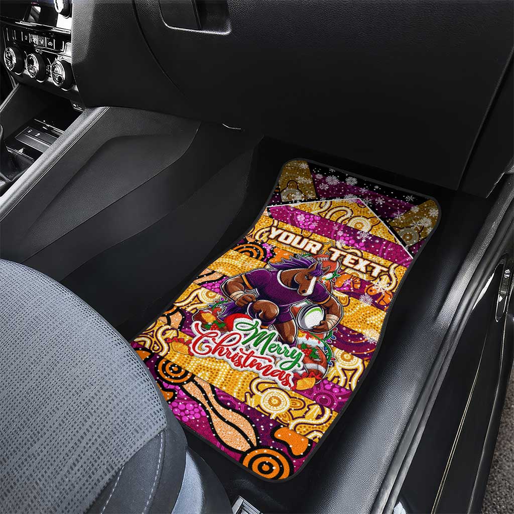 Broncos Rugby Merry Christmas Car Mats Indigenous Australian Art