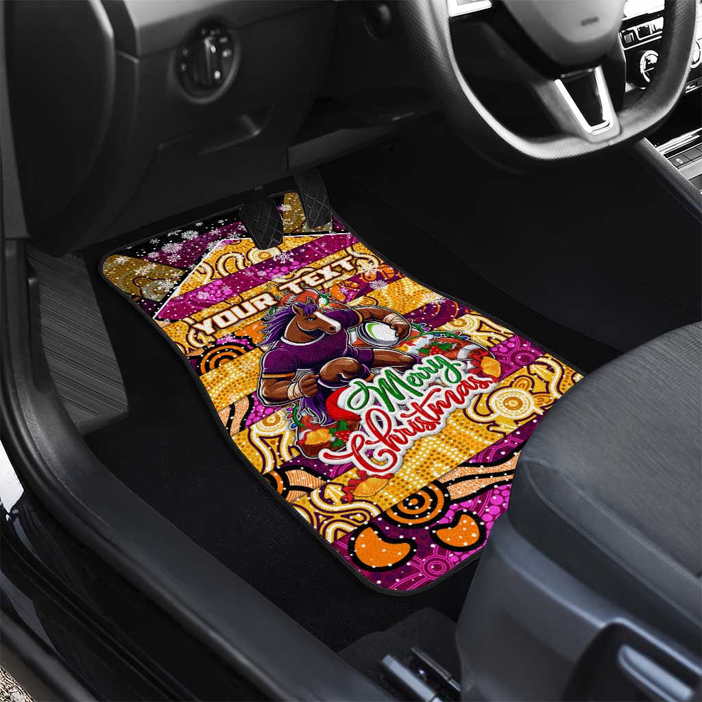 Broncos Rugby Merry Christmas Car Mats Indigenous Australian Art