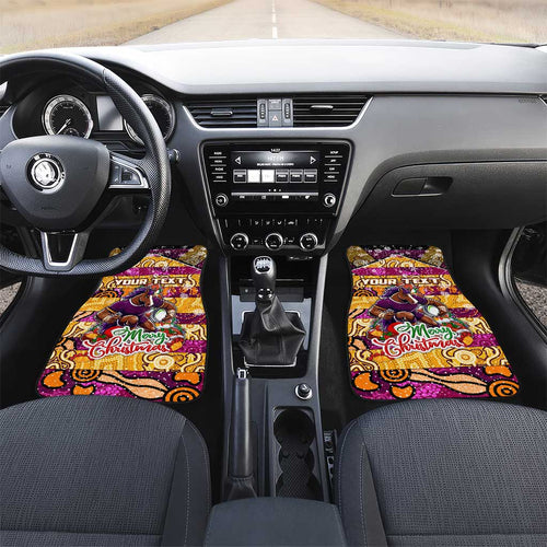 Broncos Rugby Merry Christmas Car Mats Indigenous Australian Art