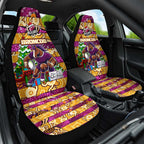Broncos Rugby Merry Christmas Car Seat Cover Indigenous Australian Art