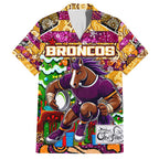 Custom Broncos Rugby Merry Christmas Family Matching Summer Maxi Dress and Hawaiian Shirt Indigenous Australian Art