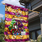 Broncos Rugby Merry Christmas Garden Flag Indigenous Australian Art