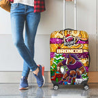 Broncos Rugby Merry Christmas Luggage Cover Indigenous Australian Art