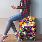Broncos Rugby Merry Christmas Luggage Cover Indigenous Australian Art