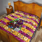 Broncos Rugby Merry Christmas Quilt Indigenous Australian Art