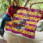 Broncos Rugby Merry Christmas Quilt Indigenous Australian Art