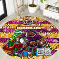 Broncos Rugby Merry Christmas Round Carpet Indigenous Australian Art