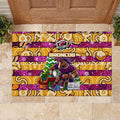 Broncos Rugby Merry Christmas Rubber Doormat Indigenous Australian Art