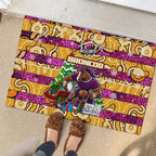 Broncos Rugby Merry Christmas Rubber Doormat Indigenous Australian Art