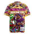 Custom Broncos Rugby Merry Christmas Rugby Jersey Indigenous Australian Art