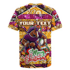 Custom Broncos Rugby Merry Christmas Rugby Jersey Indigenous Australian Art