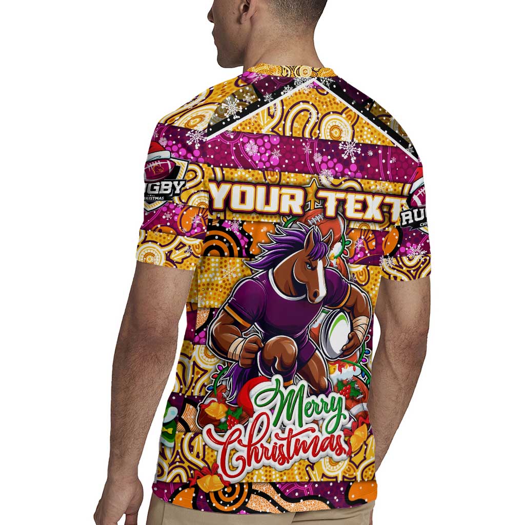 Custom Broncos Rugby Merry Christmas Rugby Jersey Indigenous Australian Art