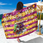 Broncos Rugby Merry Christmas Sarong Indigenous Australian Art
