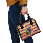 Broncos Rugby Merry Christmas Shoulder Handbag Indigenous Australian Art