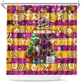 Broncos Rugby Merry Christmas Shower Curtain Indigenous Australian Art