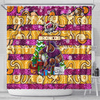 Broncos Rugby Merry Christmas Shower Curtain Indigenous Australian Art
